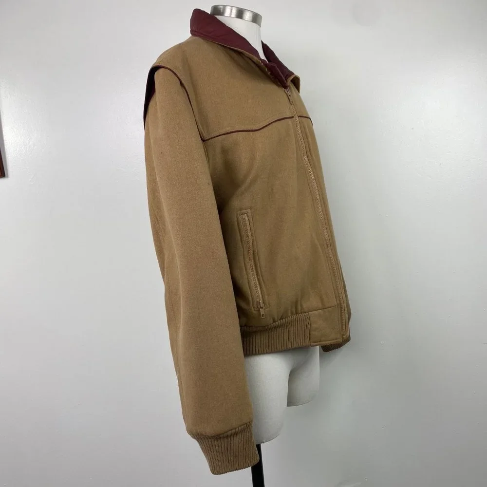 Vintage Anderson-Little Tan w/ Red Trim Coat Large Wool Blend - Picture 10 of 15
